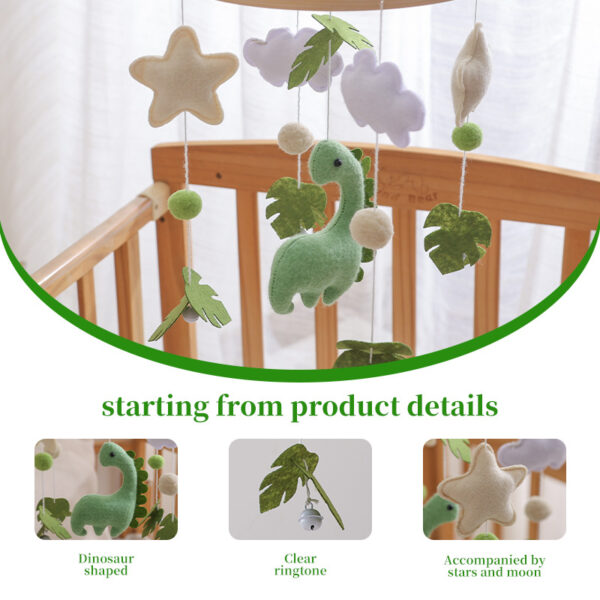 Newborn Soothing Forest Dinosaur Bed Bell Pendant - Image 2